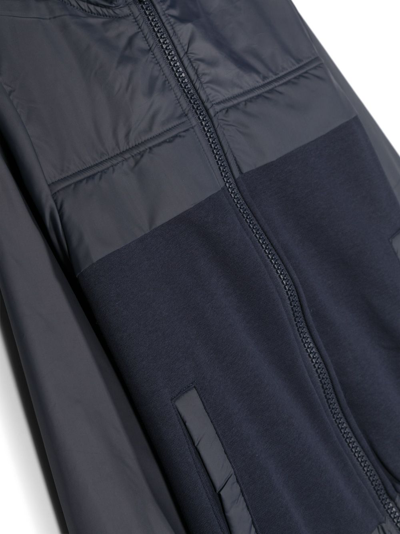 Shop Bosswear Hooded Zip-up Bomber Jacket In Blue