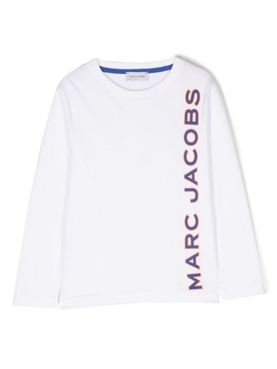 Shop Marc Jacobs Logo-print Long-sleeve T-shirt In White