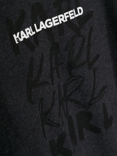 Shop Karl Lagerfeld Logo-print Short-sleeve T-shirt In Grey