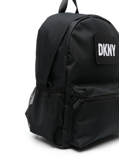 Dkny Logo-patch Backpack In Black