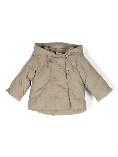 Shop Bonpoint Padded Hooded Jacket In Neutrals