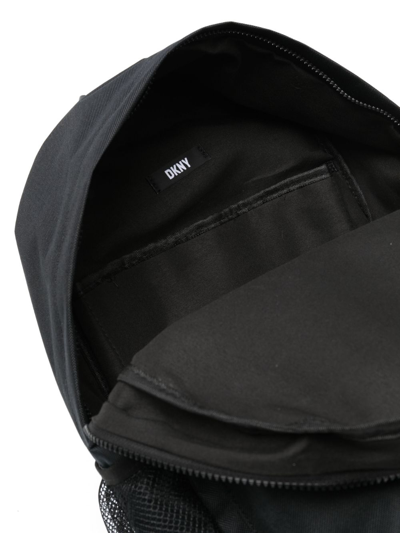 Dkny Logo-patch Backpack In Black