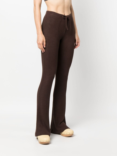 Shop Siedres Flo Knitted Straight-leg Trousers In Brown