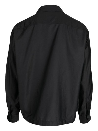 Shop Danton Two-pocket Button-up Shirt In Black