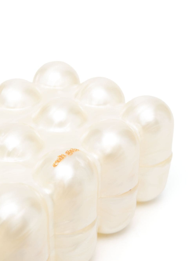 Shop Cult Gaia Bubble Faux-pearl Clutch Bag In Neutrals