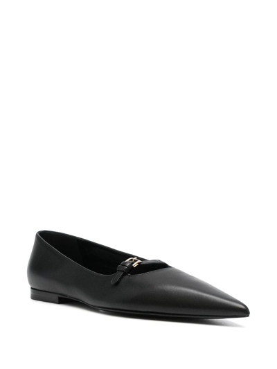 Shop Victoria Beckham Pointed-toe Ballerina Shoes In Black