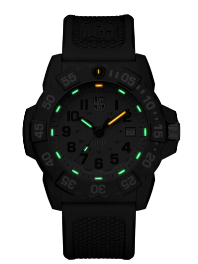 Pre-owned Luminox Men's Scott Cassell Uvp Quartz Orange Black Poly Watch 45mm 3509.sc.set