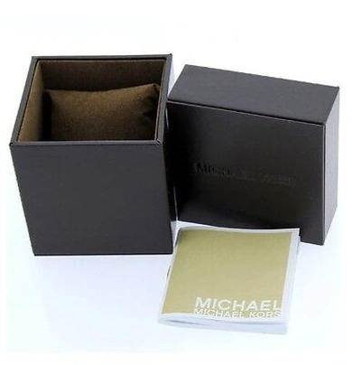 Pre-owned Michael Kors New- Silver Tone,black Python Leather Band,chronograph Watch-mk5284