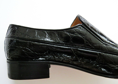 Pre-owned A.testoni Testoni Black Crocodile Alligator Leather Shoes Loafers 8.5 Us 41.5 Euro 7.5 Uk
