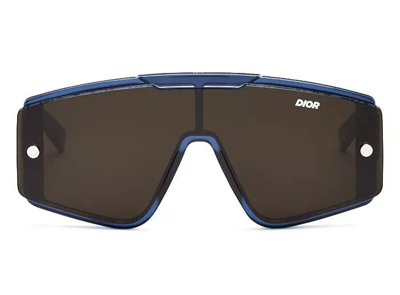 Pre-owned Dior Christian  Xtrem Mu 30a Blue Mask Sunglasses With Interchangeable Lenses In Gray