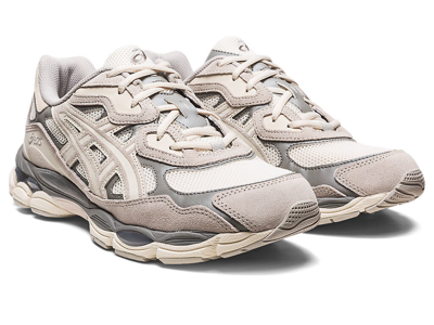 Pre-owned Asics 1201a789-103  Gel-nyc Oyster Grey Cream Charcoal Gray Ivory Beige (men's) In White