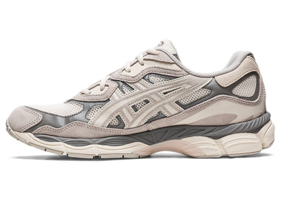 Pre-owned Asics 1201a789-103  Gel-nyc Oyster Grey Cream Charcoal Gray Ivory Beige (men's) In White