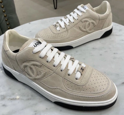 Pre-owned Chanel Beige Sport Line Sneakers Runners Trainers
