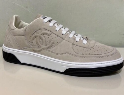 Pre-owned Chanel Beige Sport Line Sneakers Runners Trainers