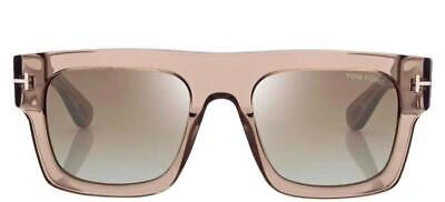 Pre-owned Tom Ford Fausto Ft 0711 Clear Brown/green 53/20/145 Unisex Sunglasses
