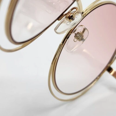Pre-owned Chloé Limited Edition Chloe Carlina W/ Pearl 58mm Sunglasses Gold Gradient Rare Find In Gradient Peach