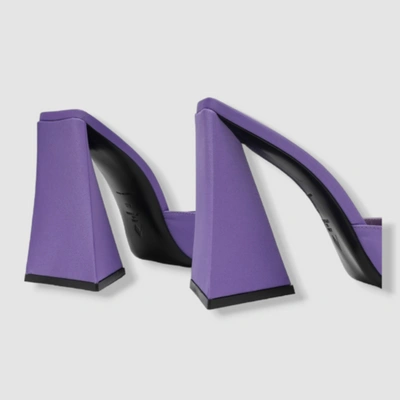 Pre-owned Attico $740 The  Women's Purple Devon Satin Mule Heels Shoes Size 37 Eu/7 Us