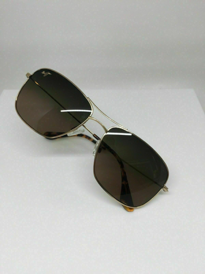 Pre-owned Maui Jim Wiki Wiki Sunglasses Mj 246-16 Gold W/ Hcl® Bronze Polarized Japan In Hcl® Bronze Polarized Lenses