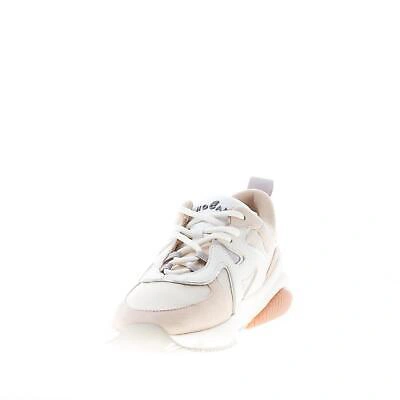 Pre-owned Hogan Women Shoes H597 Sneaker In Beige Suede And Tech Fabric With Ivory