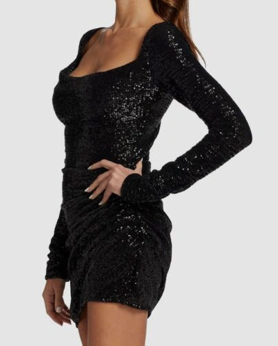 Pre-owned Gauge81 $660  Women's Black Evry Body-con Sequin Mini Dress Size S