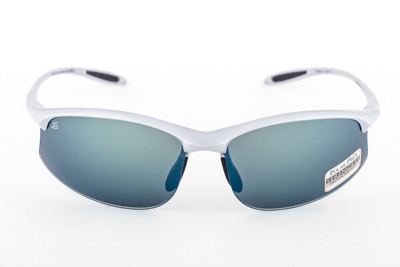 Pre-owned Serengeti Maestrale Metallic Silver / 555 Polarized Blue Mirror Sunglasses 8123