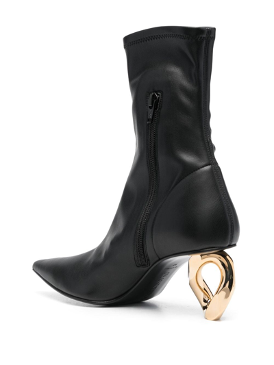 Shop Jw Anderson 70mm Sculpted-heel Ankle Boots In Black