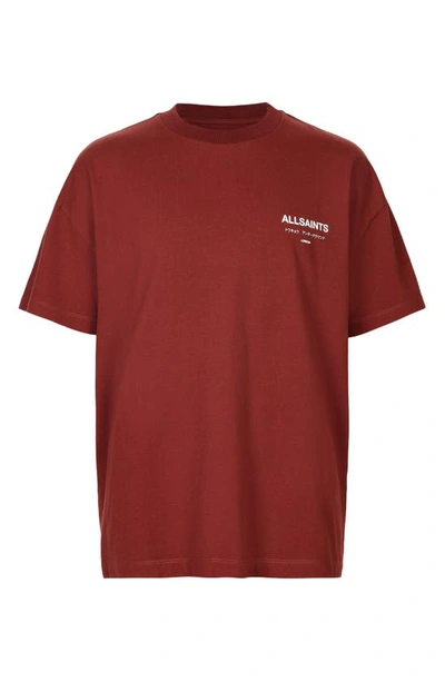 Shop Allsaints Underground Oversize Graphic T-shirt In Amarone Red
