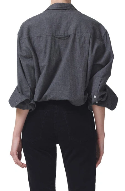 Shop Citizens Of Humanity Kayla Oversize Button-up Shirt In Heron Grey