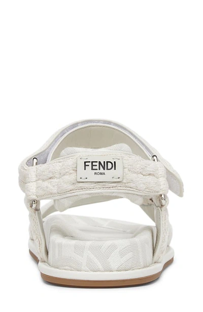Shop Fendi Feel Rope Sport Sandal In White/ Grey