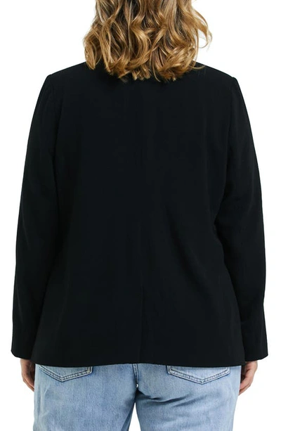 Shop Estelle Megan One-button Crepe Blazer In Black