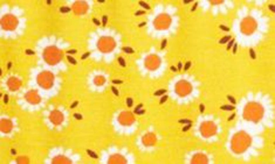 Loveappella Floral Print Flutter Sleeve Dress In Sunflower