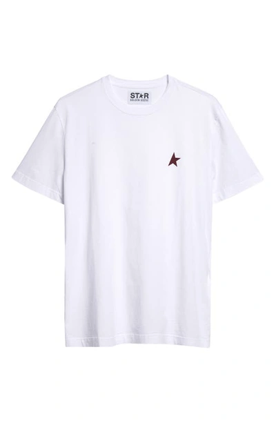 Shop Golden Goose Small Star Cotton Logo Graphic T-shirt In Optic White/ Windsor Wine