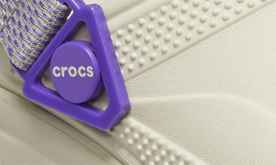 Shop Crocs Classic Hiker Xscape Slingback Platform Clog In Bone/ Neon Purple