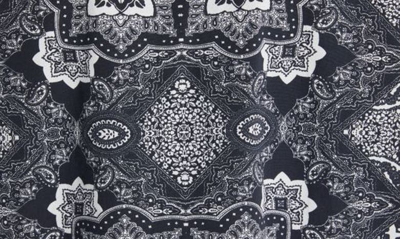 Moncler Bandana Print Stretch Cotton Camp Shirt In Black