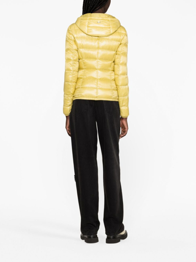 Herno Bicolor Polyamide Full-length Jacket In Yellow