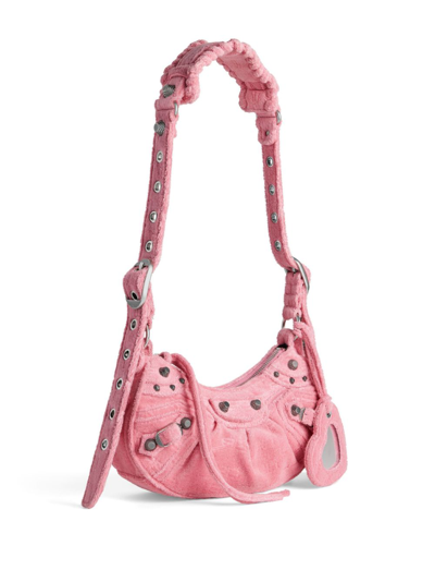 Shop Balenciaga Le Cagole Xs Leather Shoulder Bag In Pink