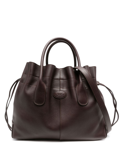 Shop Tod's Leather Small Handbag In Brown