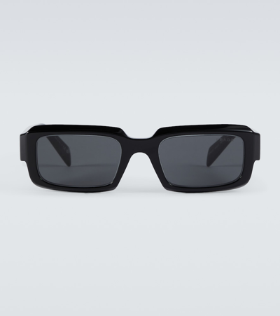 Prada Symbole Rectangular Sunglasses In Black