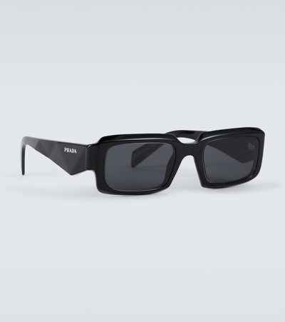 Prada Symbole Rectangular Sunglasses In Black
