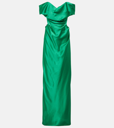 Shop Vivienne Westwood Satin Gown In Green