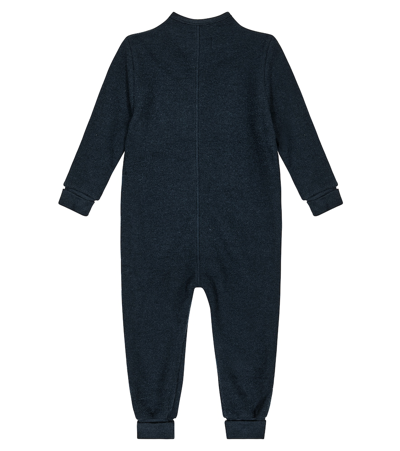 Shop Molo Baby Umar Wool Playsuit In Blue