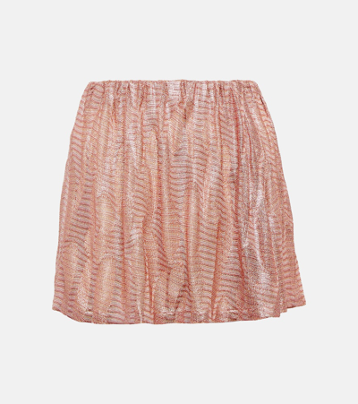Shop Missoni Jacquard Miniskirt In Pink