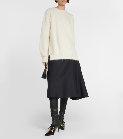 Shop Jil Sander Alpaca And Wool-blend Sweater In White