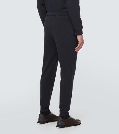 Shop The Row Edgar Cotton Jersey Sweatpants In Blue