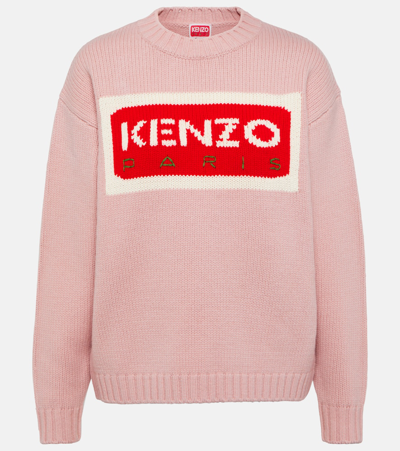 Shop Kenzo Logo Wool Sweater In Pink