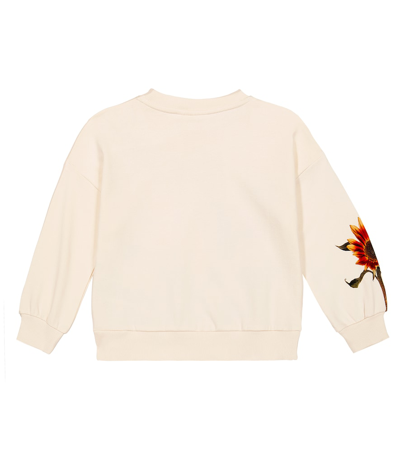 Shop Molo Mika Printed Cotton Sweatshirt In White