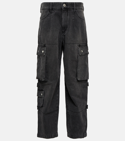Isabel Marant Elore Denim Cargo Pants In Black