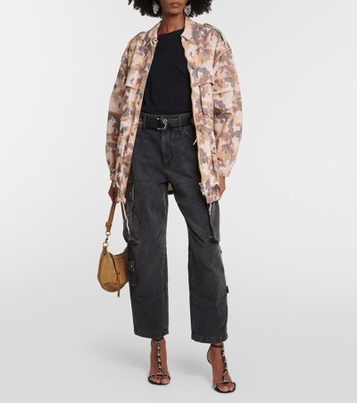 Isabel Marant Elore Denim Cargo Pants In Black