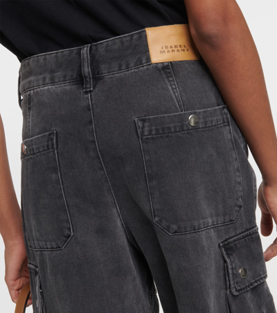 Isabel Marant Elore Denim Cargo Pants In Black
