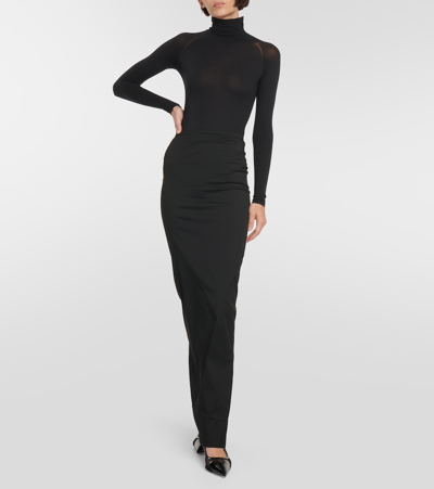 Alaïa Knit Maxi Skirt In Black